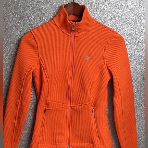 Spyder Orange Women's Zip Up Sweater   Size SP - Picture 1 of 10